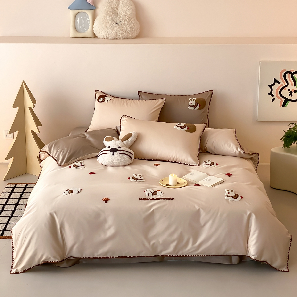 91家纺网 家纺一手货源 找家纺 （总）FORTWO家纺原创设计（FOR TWO家纺） 2026新款50长绒棉纯棉双针毛巾绣四件套 （券前）基础价不低于小号268元，中号348元，大号388元 床笠加10元