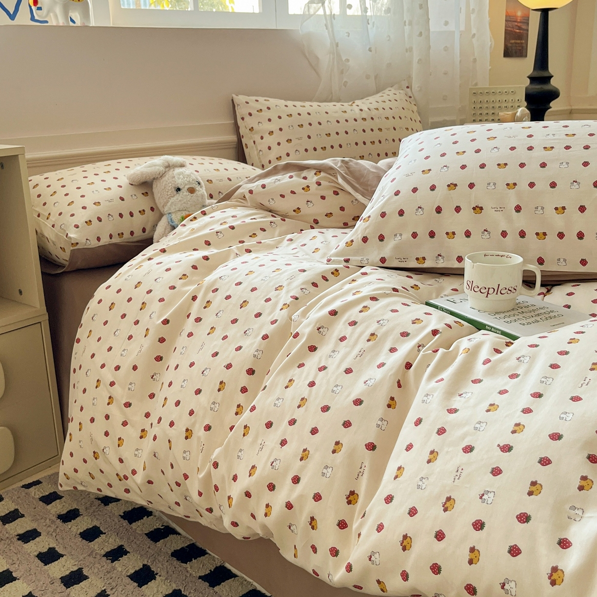 91家纺网 家纺一手货源 找家纺 （总）柠馨 2026春夏新款13372全棉纯棉印花单被套 被套单件-芙拉系列