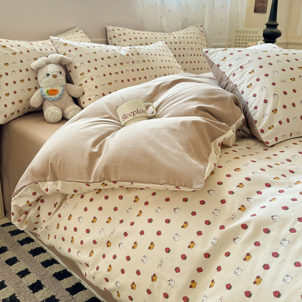 91家纺网 家纺一手货源 找家纺 （总）柠馨 2026春夏新款13372全棉纯棉印花单被套 被套单件-芙拉系列