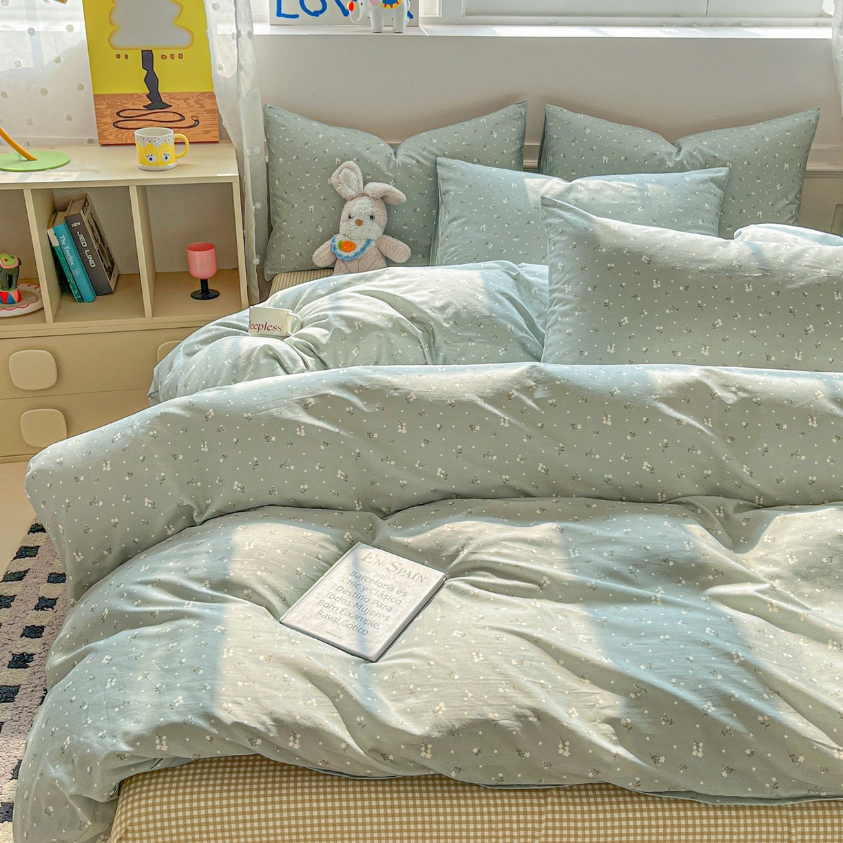 91家纺网 家纺一手货源 找家纺 （总）柠馨 2026春夏新款13372全棉纯棉印花单被套 被套单件-芙拉系列