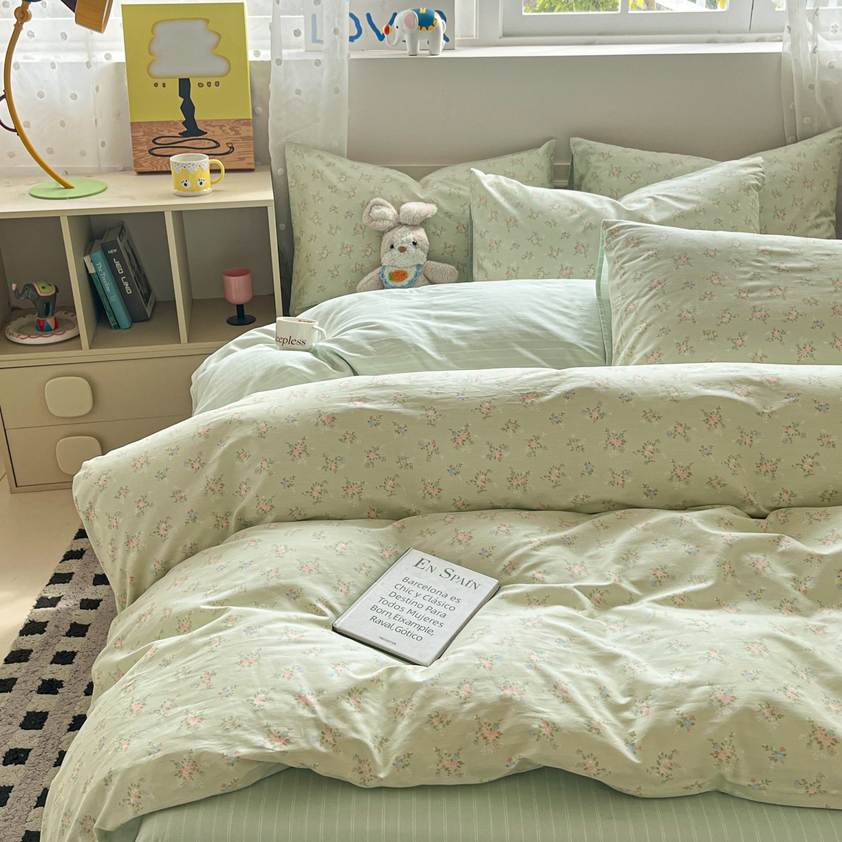 91家纺网 家纺一手货源 找家纺 （总）柠馨 2026春夏新款13372全棉纯棉印花单被套 被套单件-芙拉系列