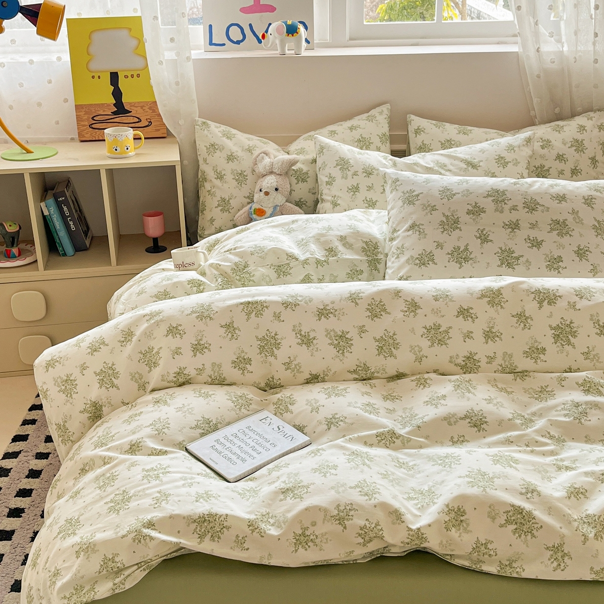 91家纺网 家纺一手货源 找家纺 （总）柠馨 2026春夏新款13372全棉纯棉印花单被套 被套单件-芙拉系列