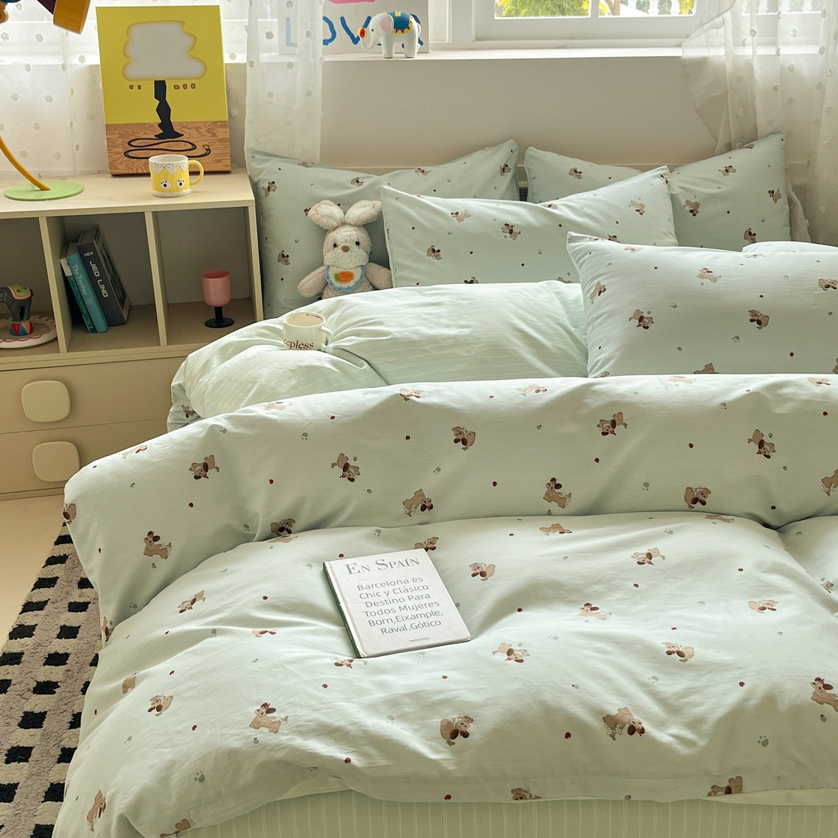 91家纺网 家纺一手货源 找家纺 （总）柠馨 2026春夏新款13372全棉纯棉印花单被套 被套单件-芙拉系列