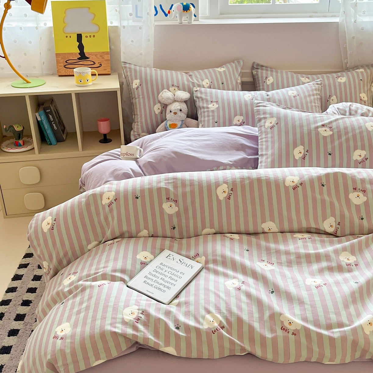 91家纺网 家纺一手货源 找家纺 （总）柠馨 2026春夏新款13372全棉纯棉印花单被套 被套单件-芙拉系列