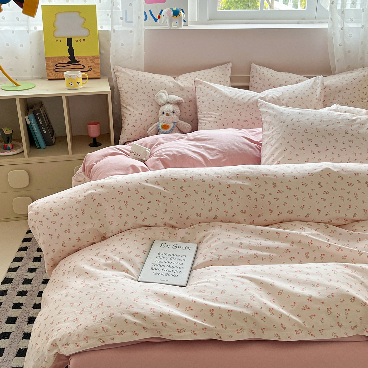 91家纺网 家纺一手货源 找家纺 （总）柠馨 2026春夏新款13372全棉纯棉印花单被套 被套单件-芙拉系列