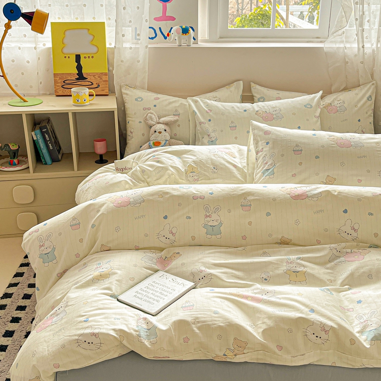 91家纺网 家纺一手货源 找家纺 （总）柠馨 2026春夏新款13372全棉纯棉印花单被套 被套单件-芙拉系列