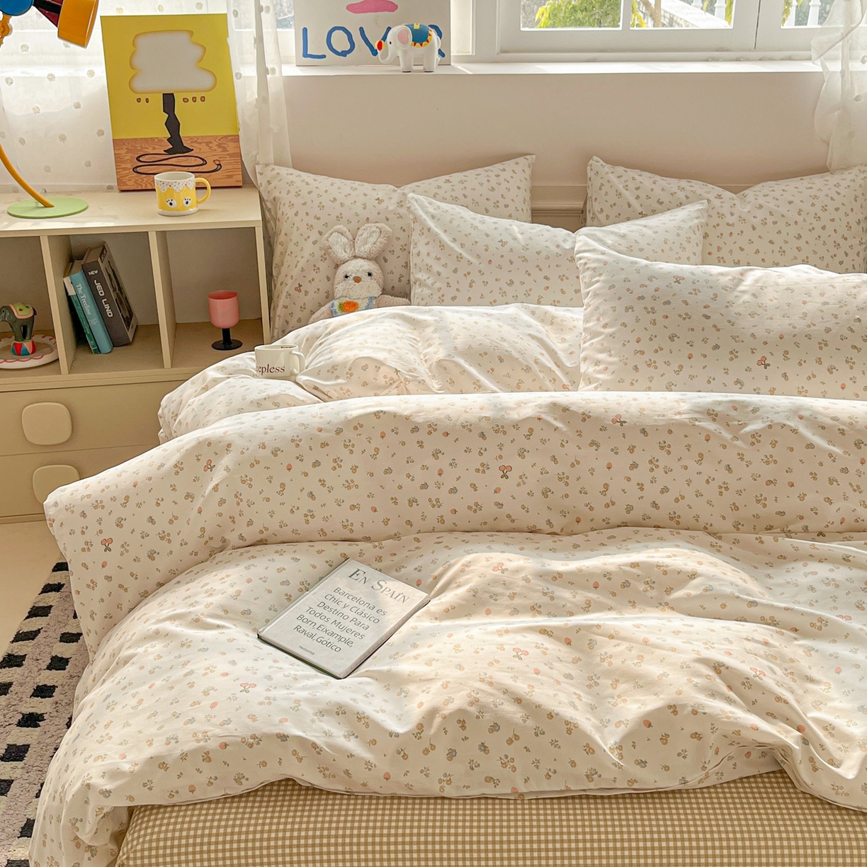 91家纺网 家纺一手货源 找家纺 （总）柠馨 2026春夏新款13372全棉纯棉印花单被套 被套单件-芙拉系列