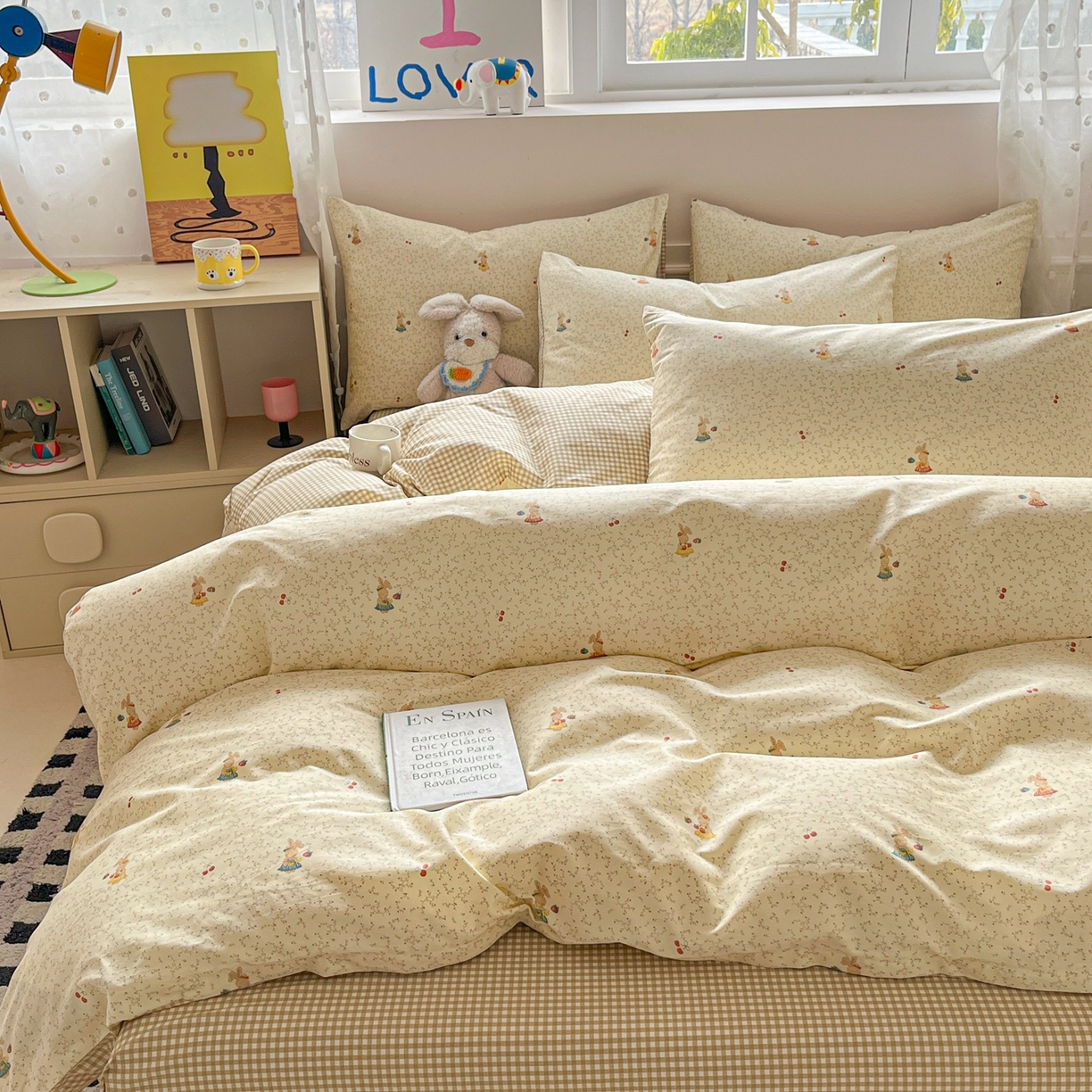 91家纺网 家纺一手货源 找家纺 （总）柠馨 2026春夏新款13372全棉纯棉印花单被套 被套单件-芙拉系列