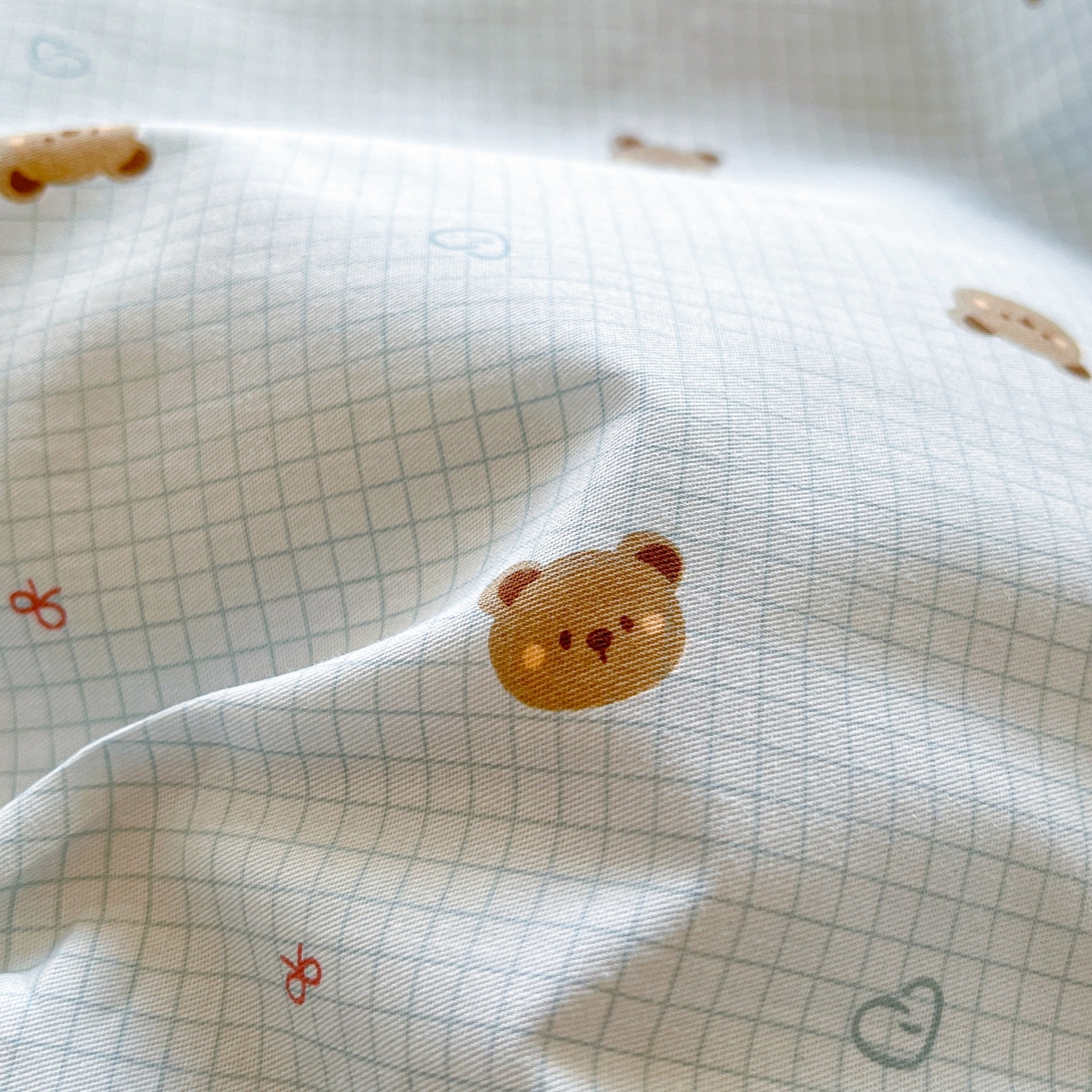 91家纺网 家纺一手货源 找家纺 柠馨 2026春夏新款13372全棉纯棉印花单被套 被套单件-芙拉系列 元气熊-蓝