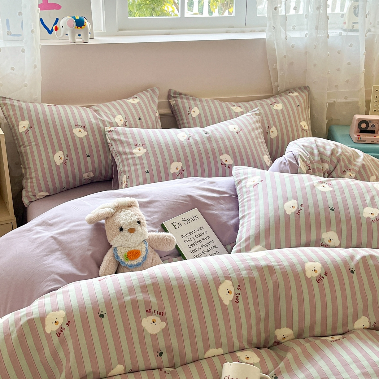 91家纺网 家纺一手货源 找家纺 柠馨 2026春夏新款13372全棉纯棉印花单被套 被套单件-芙拉系列 棉花星球