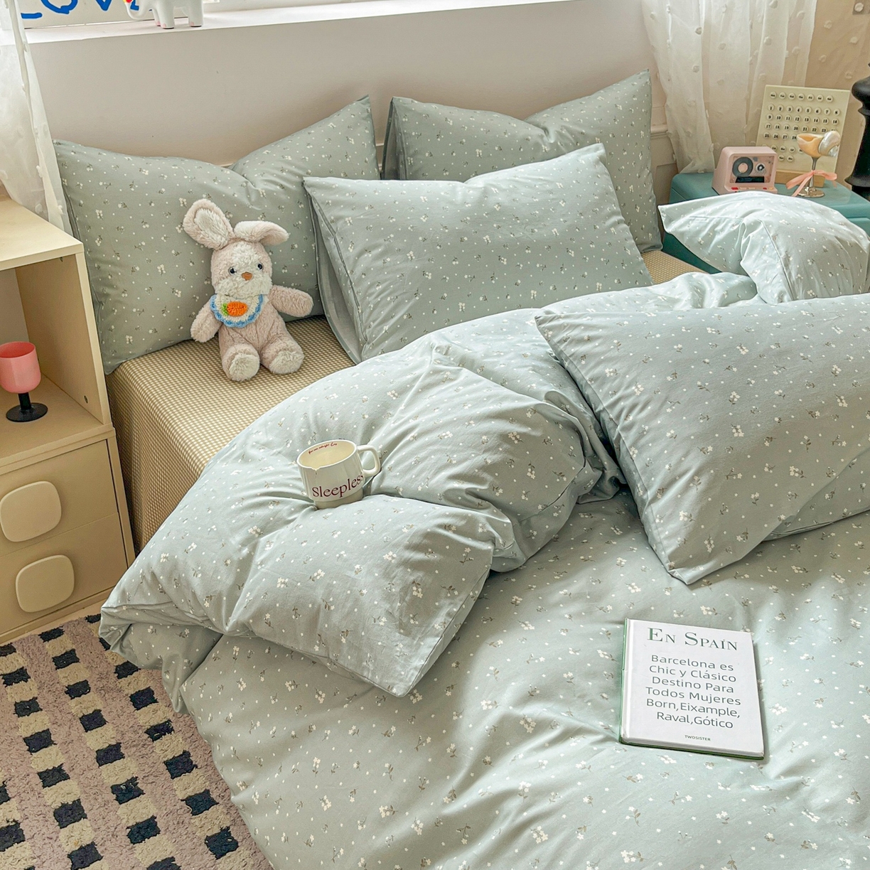 91家纺网 家纺一手货源 找家纺 柠馨 2026春夏新款13372全棉纯棉印花单被套 被套单件-芙拉系列 瑾熙