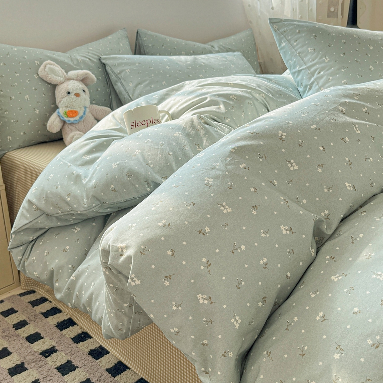 91家纺网 家纺一手货源 找家纺 柠馨 2026春夏新款13372全棉纯棉印花单被套 被套单件-芙拉系列 瑾熙