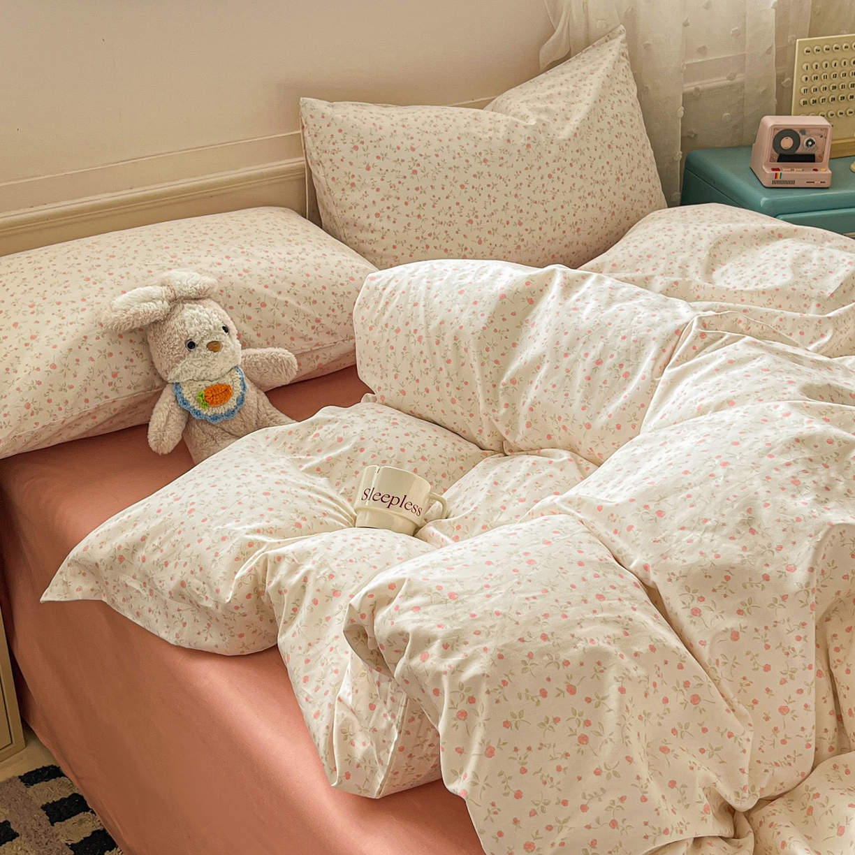 91家纺网 家纺一手货源 找家纺 柠馨 2026春夏新款13372全棉纯棉印花单被套 被套单件-芙拉系列 绵密