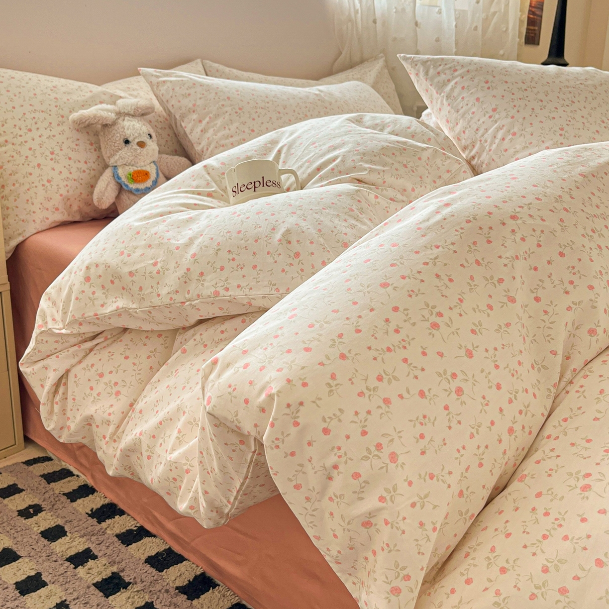 91家纺网 家纺一手货源 找家纺 柠馨 2026春夏新款13372全棉纯棉印花单被套 被套单件-芙拉系列 绵密