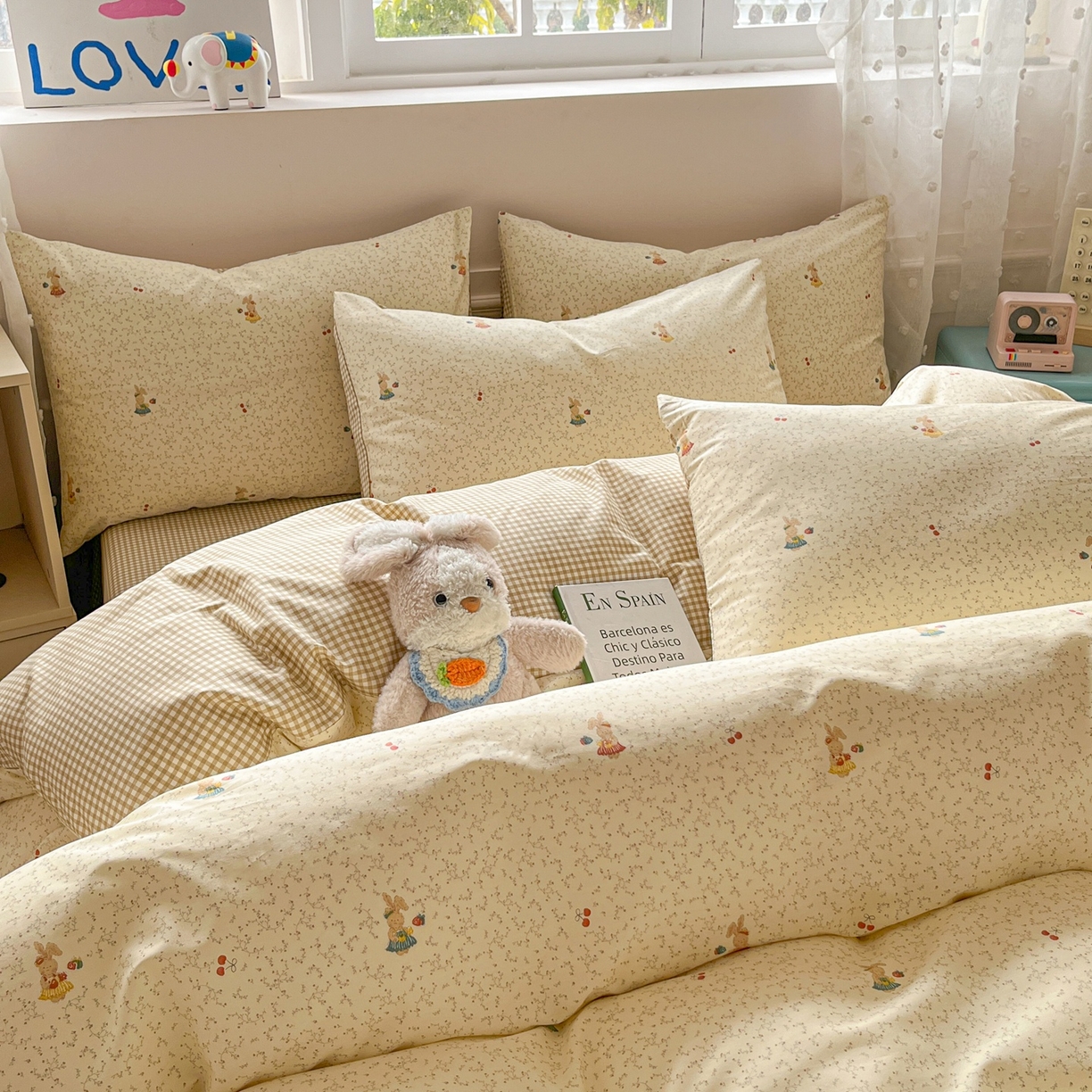 91家纺网 家纺一手货源 找家纺 柠馨 2026春夏新款13372全棉纯棉印花单被套 被套单件-芙拉系列 奶糖甜心