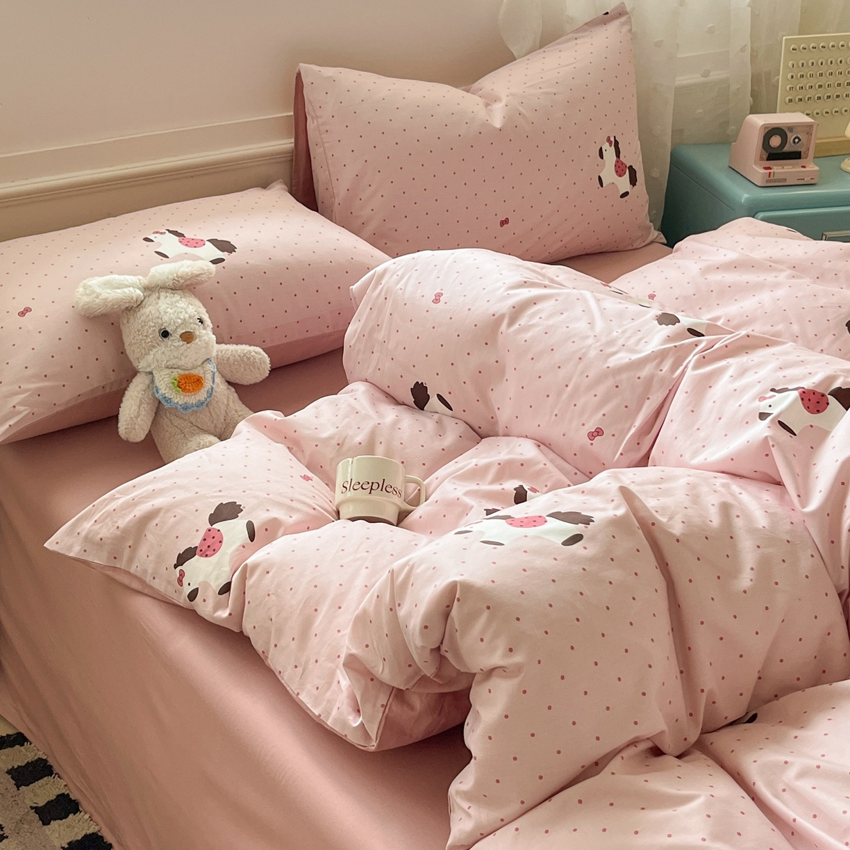 91家纺网 家纺一手货源 找家纺 柠馨 2026春夏新款13372全棉纯棉印花单被套 被套单件-芙拉系列 小马泼莉