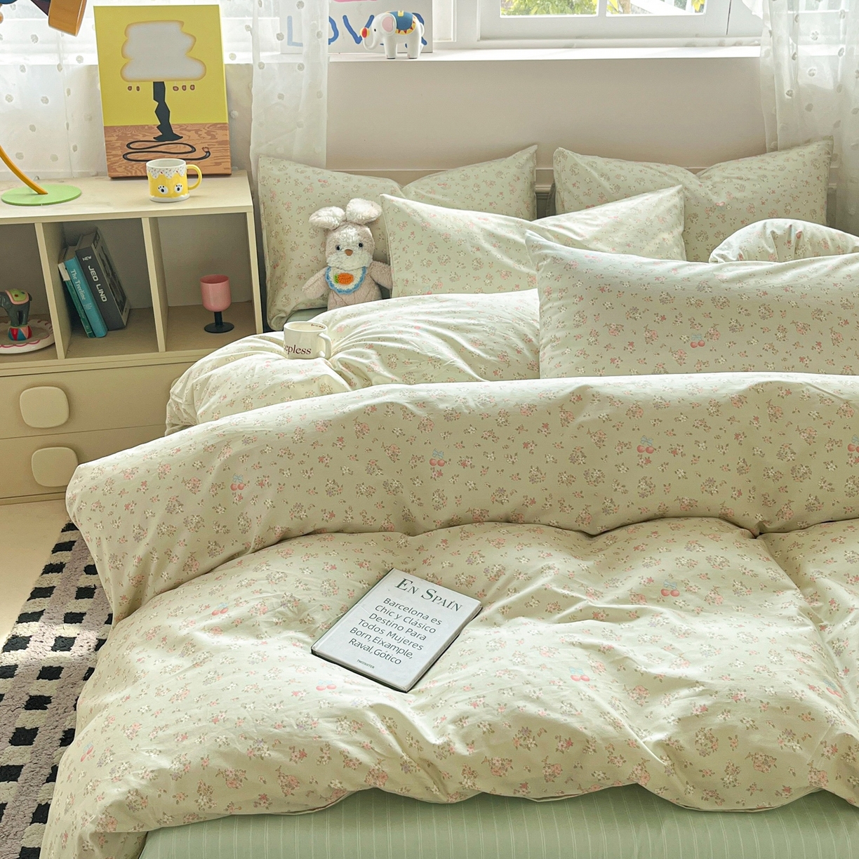 柠馨 2026春夏新款13372全棉纯棉印花单被套 被套单件-芙拉系列 青筠