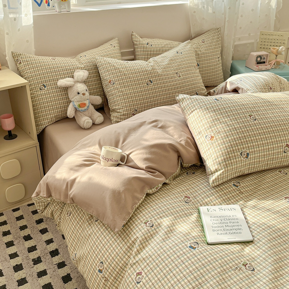 91家纺网 家纺一手货源 找家纺 柠馨 2026春夏新款13372全棉纯棉印花单被套 被套单件-芙拉系列 甜美博士