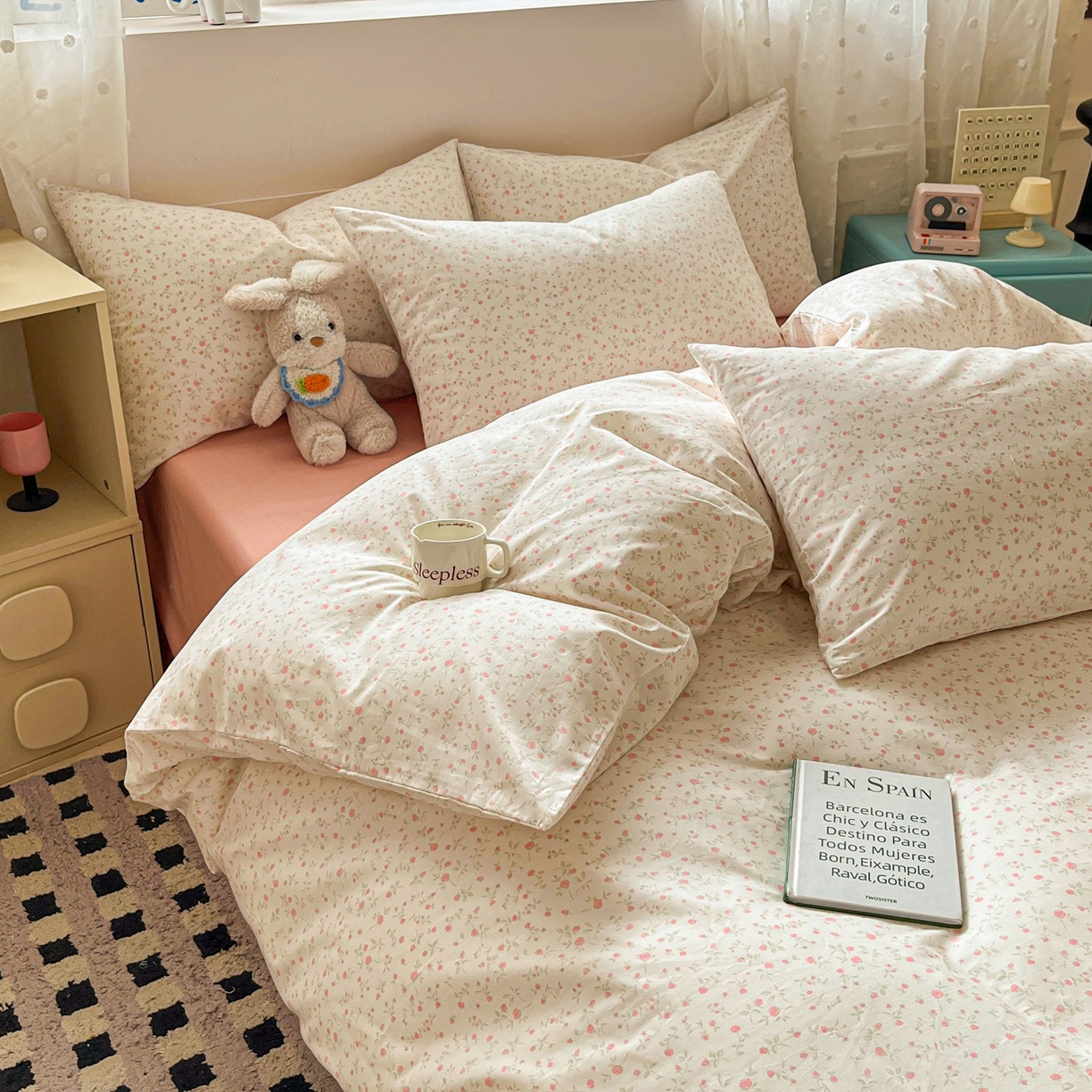 91家纺网 家纺一手货源 找家纺 柠馨 2026春夏新款13372全棉纯棉印花单被套 被套单件-芙拉系列 绵密