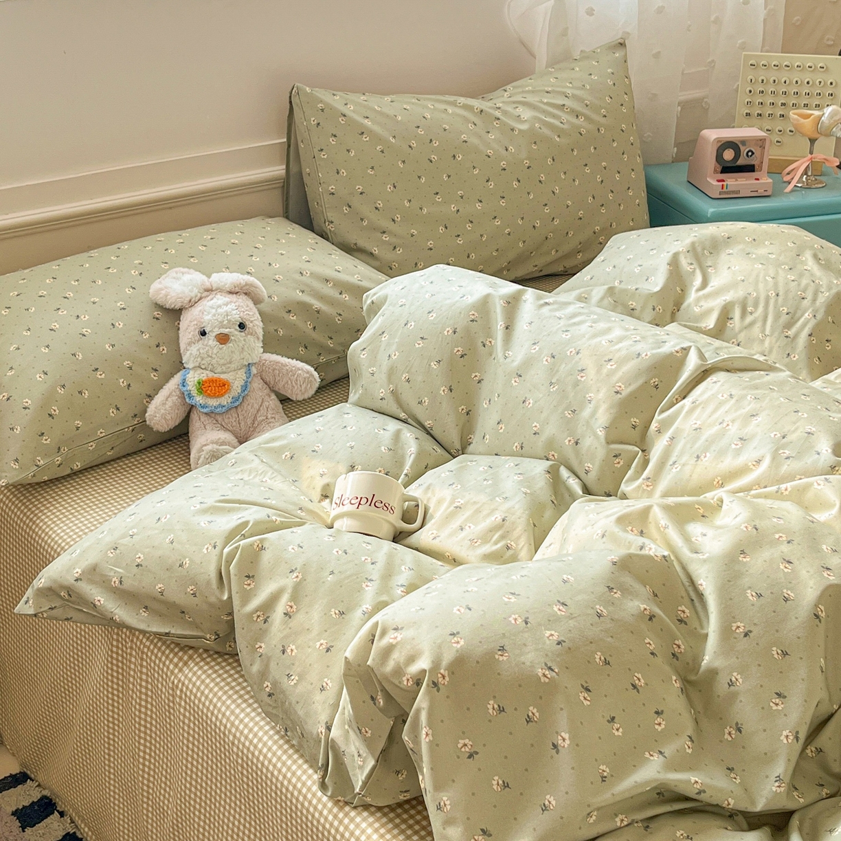 91家纺网 家纺一手货源 找家纺 柠馨 2026春夏新款13372全棉纯棉印花单被套 被套单件-芙拉系列 浅陌