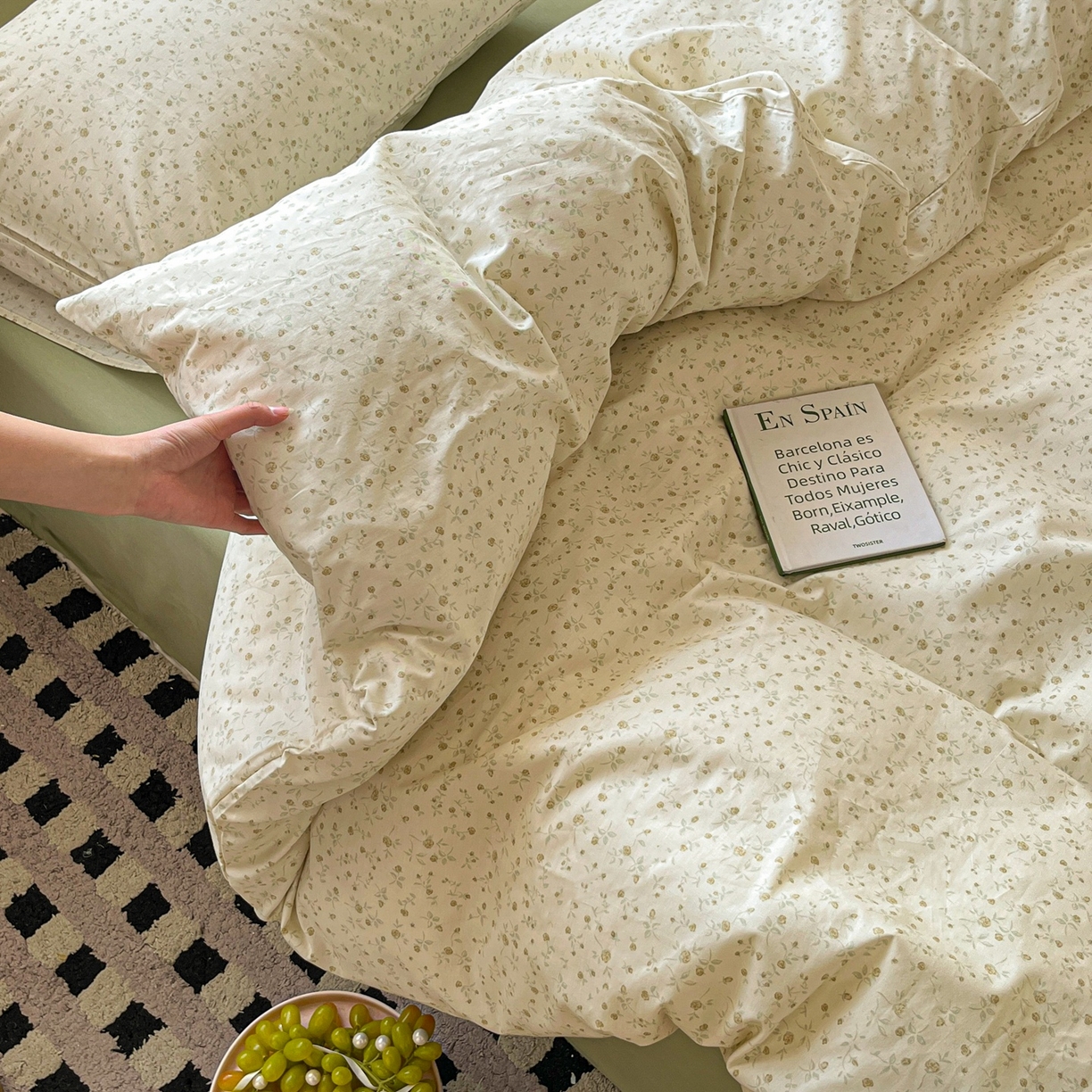 91家纺网 家纺一手货源 找家纺 柠馨 2026春夏新款13372全棉纯棉印花单被套 被套单件-芙拉系列 舞纱