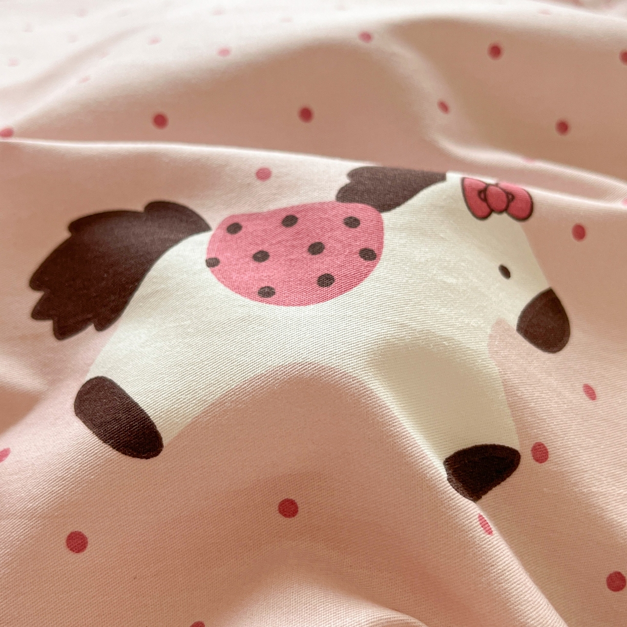 91家纺网 家纺一手货源 找家纺 柠馨 2026春夏新款13372全棉纯棉印花单被套 被套单件-芙拉系列 小马泼莉