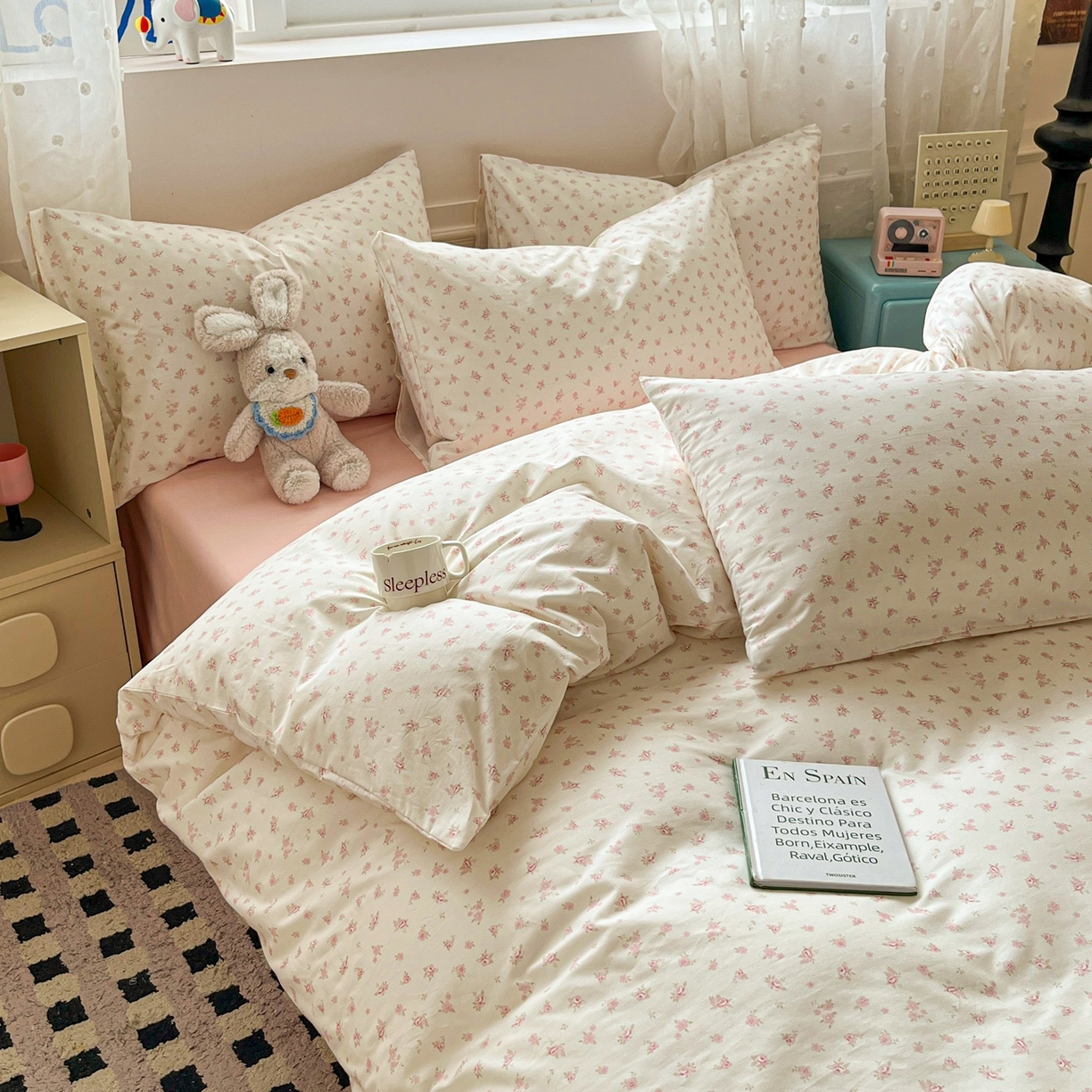 91家纺网 家纺一手货源 找家纺 柠馨 2026春夏新款13372全棉纯棉印花单被套 被套单件-芙拉系列 流萤