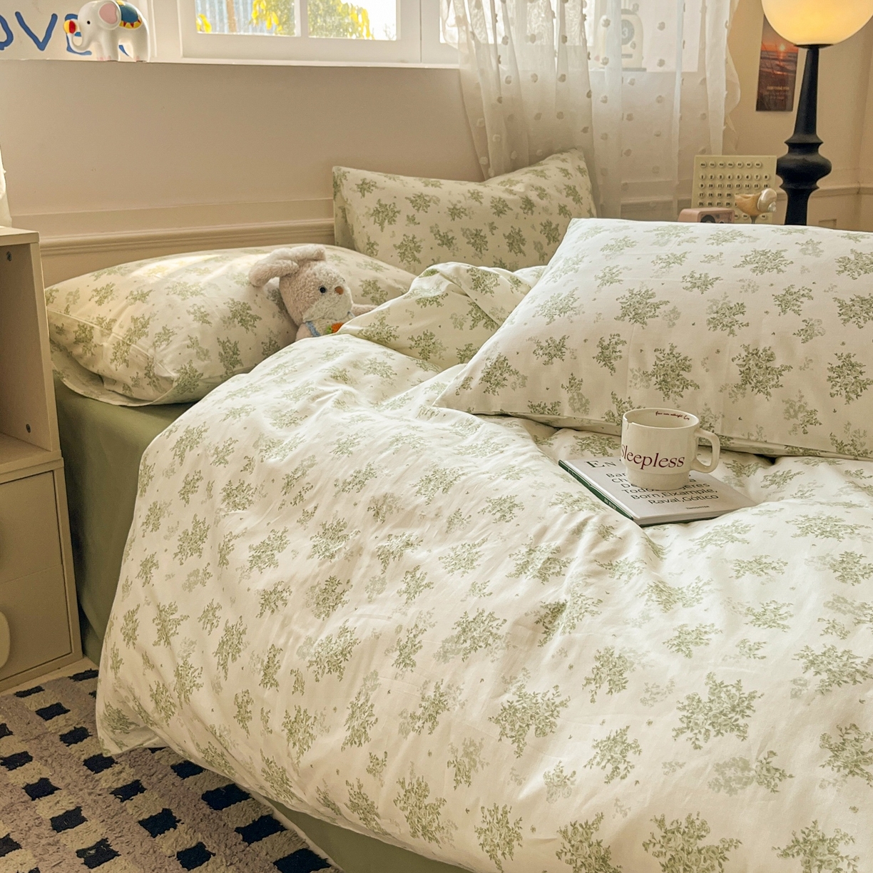 91家纺网 家纺一手货源 找家纺 柠馨 2026春夏新款13372全棉纯棉印花单被套 被套单件-芙拉系列 流岚