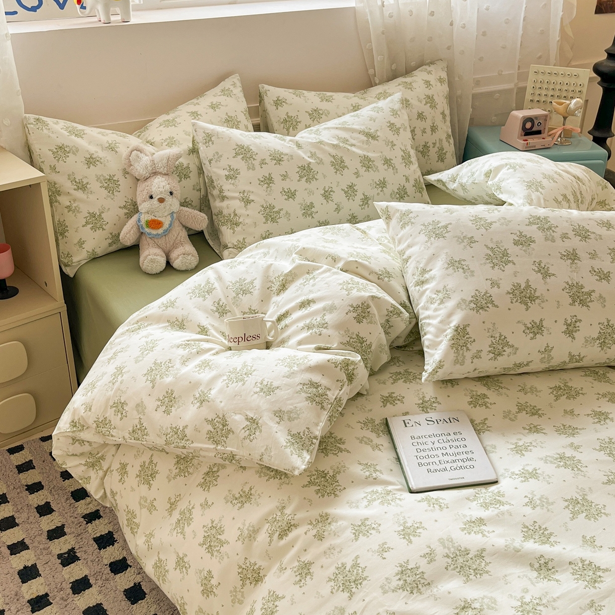 91家纺网 家纺一手货源 找家纺 柠馨 2026春夏新款13372全棉纯棉印花单被套 被套单件-芙拉系列 流岚