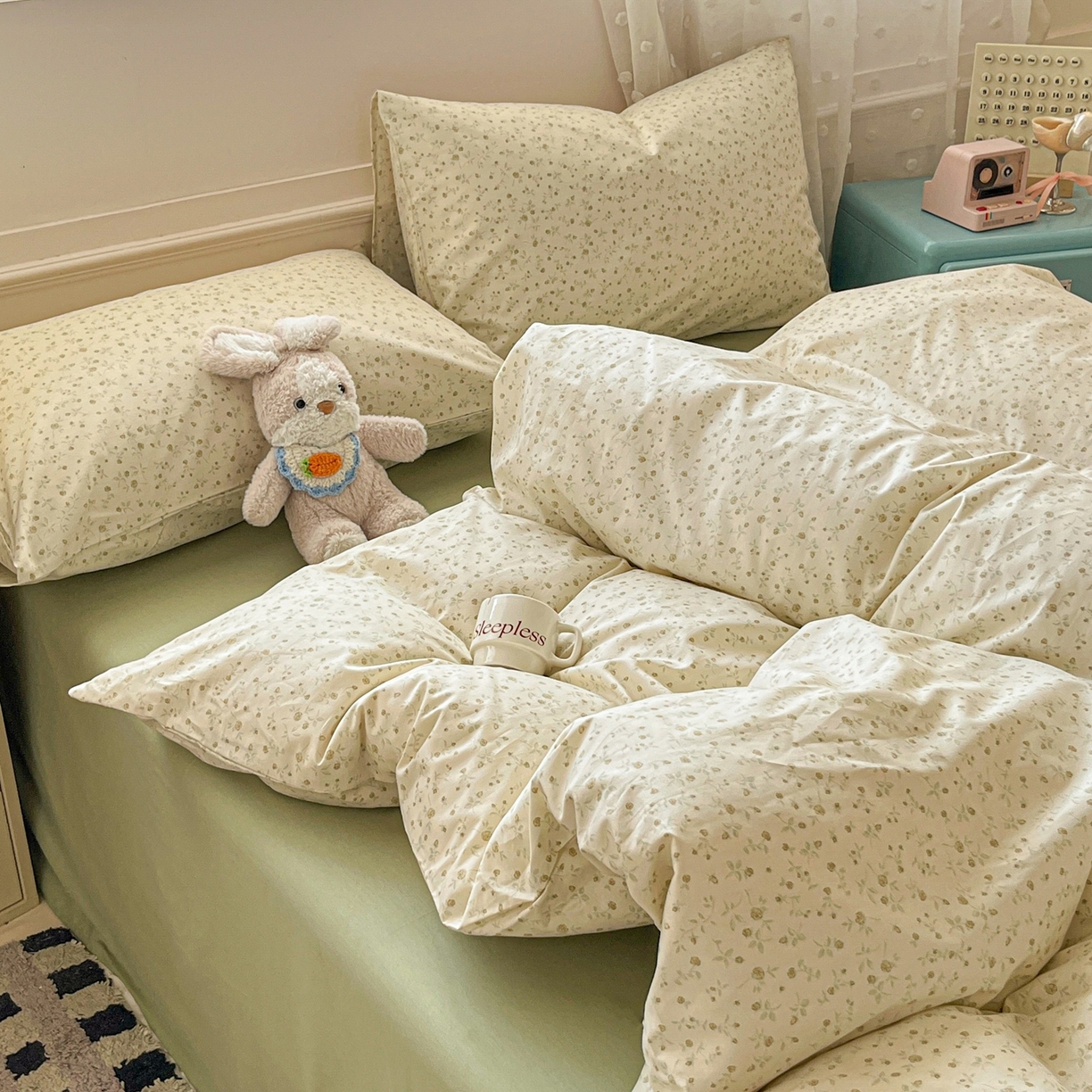 91家纺网 家纺一手货源 找家纺 柠馨 2026春夏新款13372全棉纯棉印花单被套 被套单件-芙拉系列 舞纱