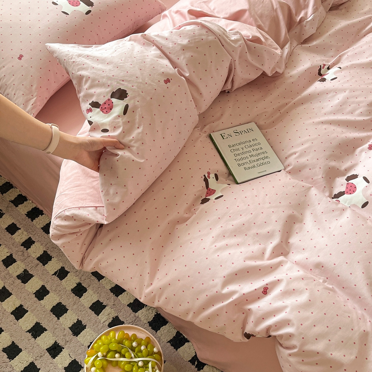 91家纺网 家纺一手货源 找家纺 柠馨 2026春夏新款13372全棉纯棉印花单被套 被套单件-芙拉系列 小马泼莉