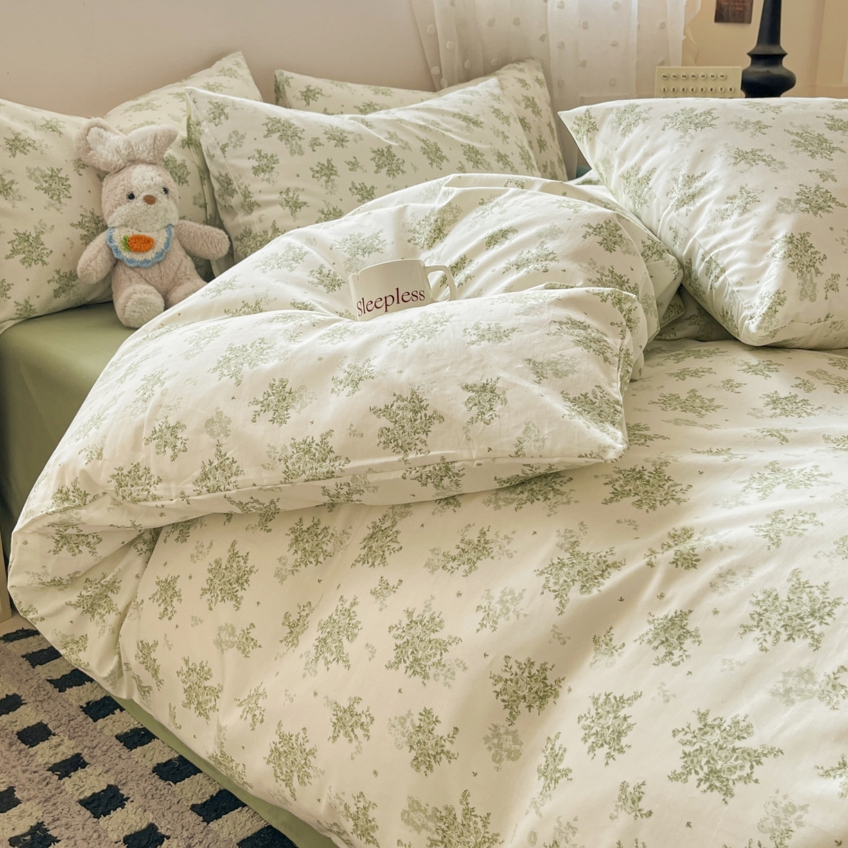 91家纺网 家纺一手货源 找家纺 柠馨 2026春夏新款13372全棉纯棉印花单被套 被套单件-芙拉系列 流岚