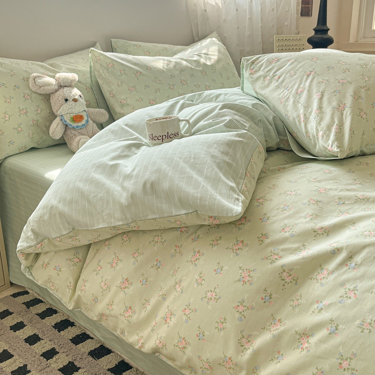 91家纺网 家纺一手货源 找家纺 柠馨 2026春夏新款13372全棉纯棉印花单被套 被套单件-芙拉系列 舒荷