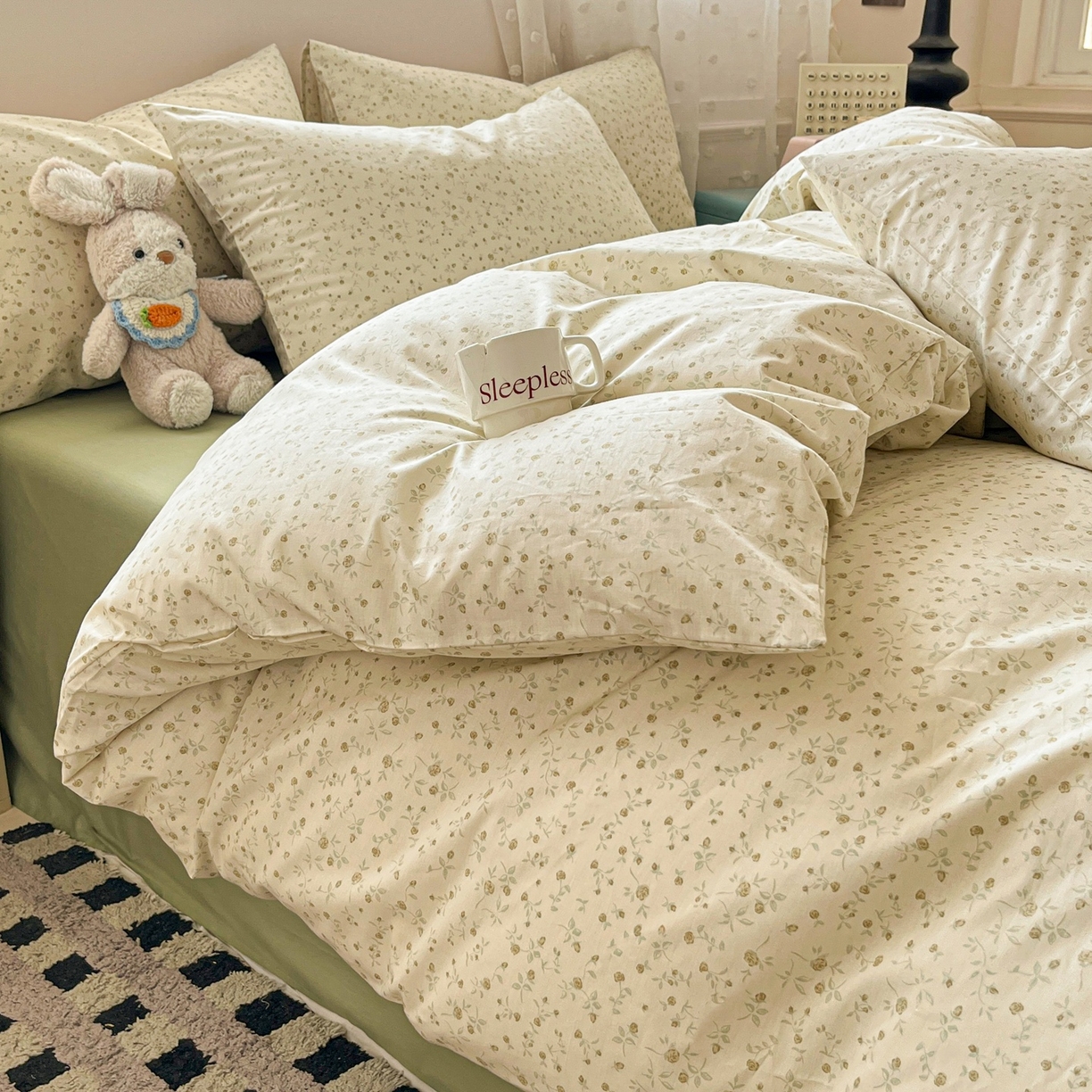 91家纺网 家纺一手货源 找家纺 柠馨 2026春夏新款13372全棉纯棉印花单被套 被套单件-芙拉系列 舞纱