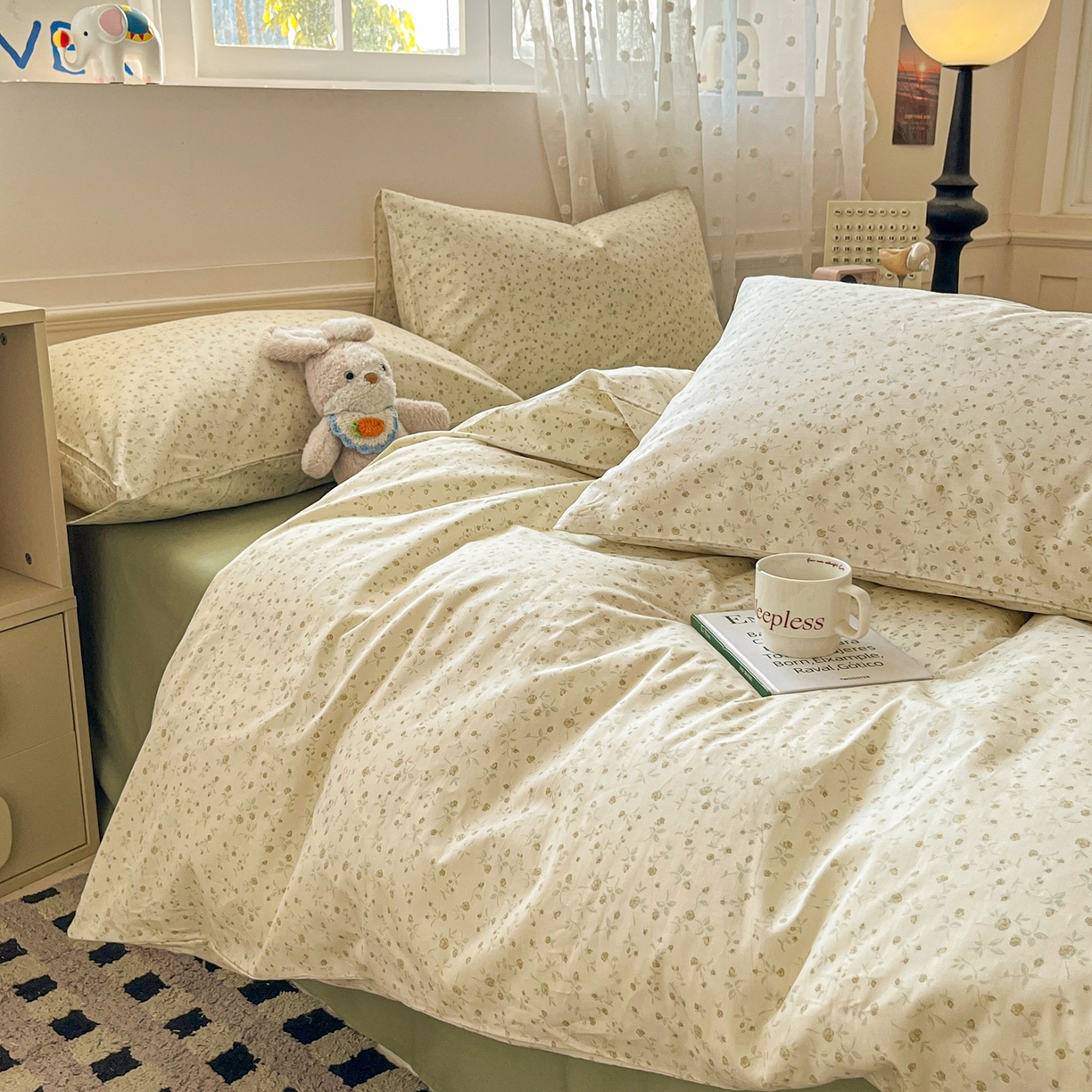 91家纺网 家纺一手货源 找家纺 柠馨 2026春夏新款13372全棉纯棉印花单被套 被套单件-芙拉系列 舞纱