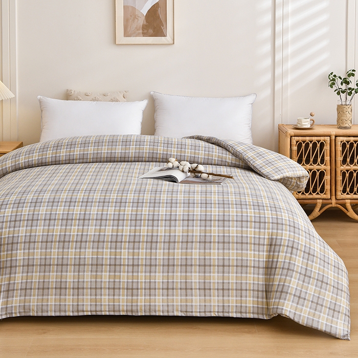 91家纺网 家纺一手货源 找家纺 织雅漫 2026新款可拆洗水洗棉单被套被套单件 暖黄