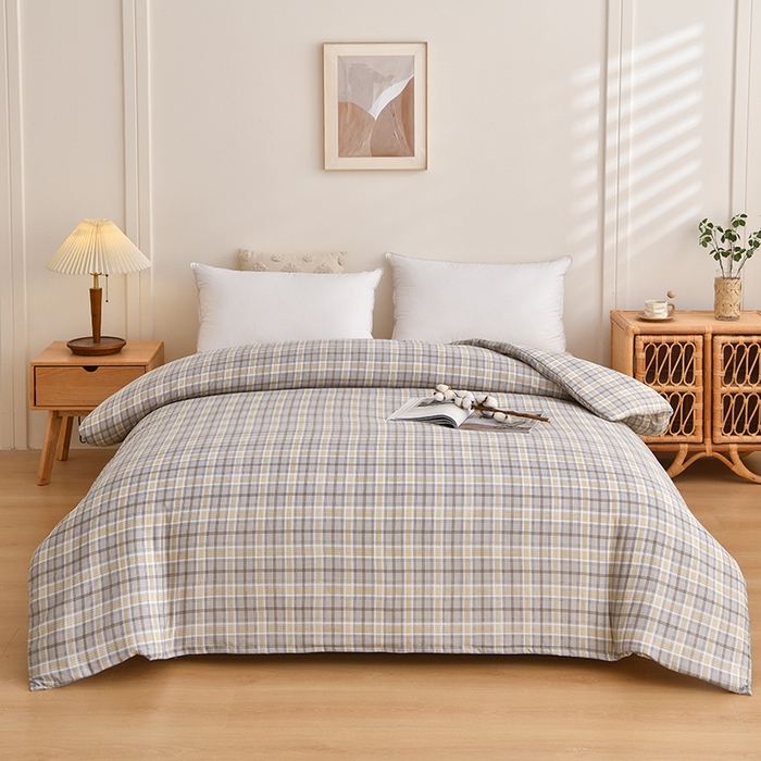 91家纺网 家纺一手货源 找家纺 织雅漫 2026新款可拆洗水洗棉单被套被套单件 暖黄