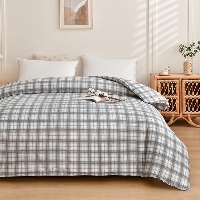 91家纺网 家纺一手货源 找家纺 织雅漫 2026新款可拆洗水洗棉单被套被套单件 浅灰