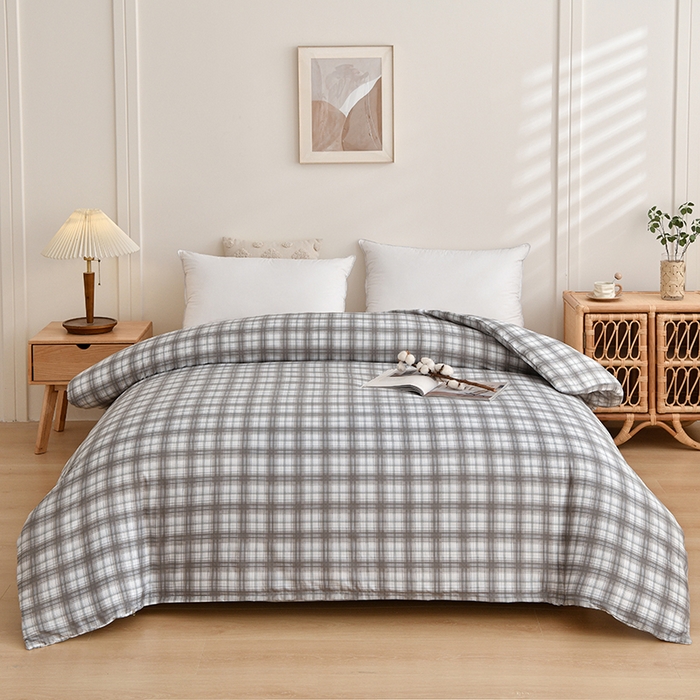 91家纺网 家纺一手货源 找家纺 织雅漫 2026新款可拆洗水洗棉单被套被套单件 浅灰