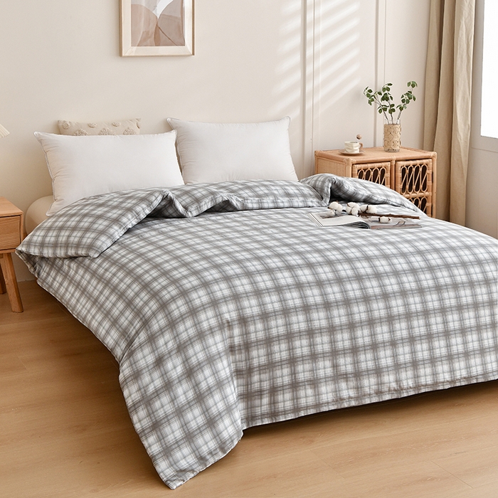 91家纺网 家纺一手货源 找家纺 织雅漫 2026新款可拆洗水洗棉单被套被套单件 浅灰