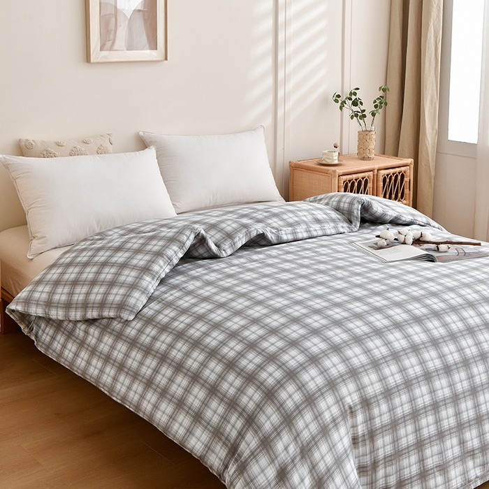 91家纺网 家纺一手货源 找家纺 织雅漫 2026新款可拆洗水洗棉单被套被套单件 浅灰