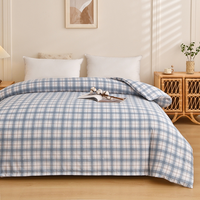 91家纺网 家纺一手货源 找家纺 织雅漫 2026新款可拆洗水洗棉单被套被套单件 浅蓝