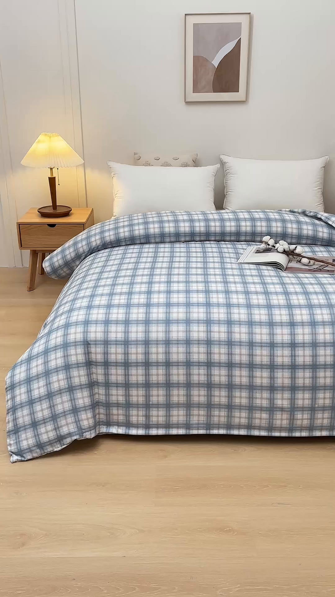 91家纺网 家纺一手货源 找家纺 织雅漫 2026新款可拆洗水洗棉单被套被套单件 浅蓝