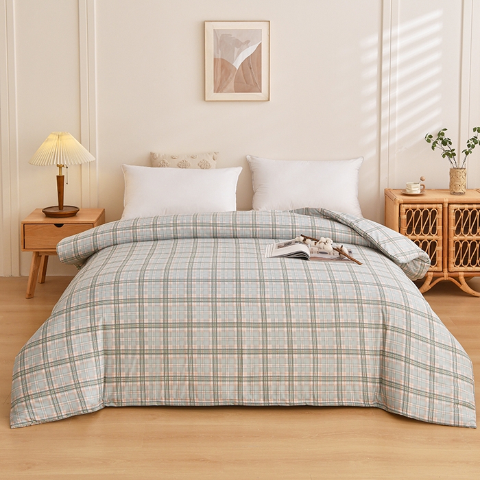 91家纺网 家纺一手货源 找家纺 织雅漫 2026新款可拆洗水洗棉单被套被套单件 浅绿