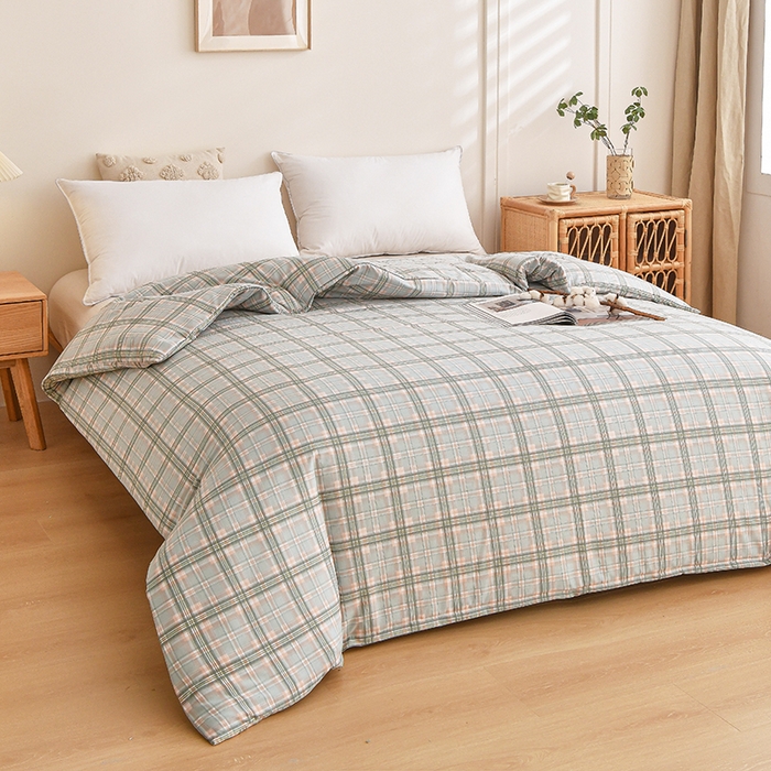 91家纺网 家纺一手货源 找家纺 织雅漫 2026新款可拆洗水洗棉单被套被套单件 浅绿