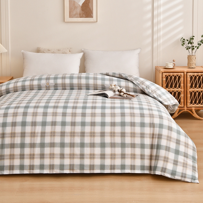 91家纺网 家纺一手货源 找家纺 织雅漫 2026新款可拆洗水洗棉单被套被套单件 青灰