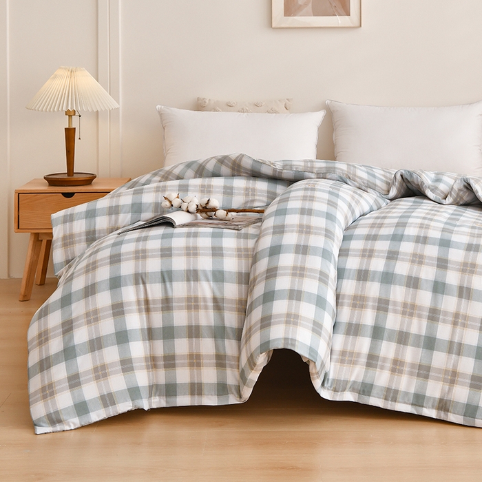 91家纺网 家纺一手货源 找家纺 织雅漫 2026新款可拆洗水洗棉单被套被套单件 青灰