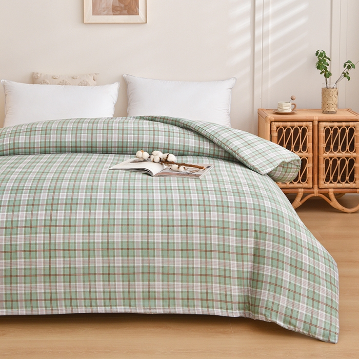 91家纺网 家纺一手货源 找家纺 织雅漫 2026新款可拆洗水洗棉单被套被套单件 新绿