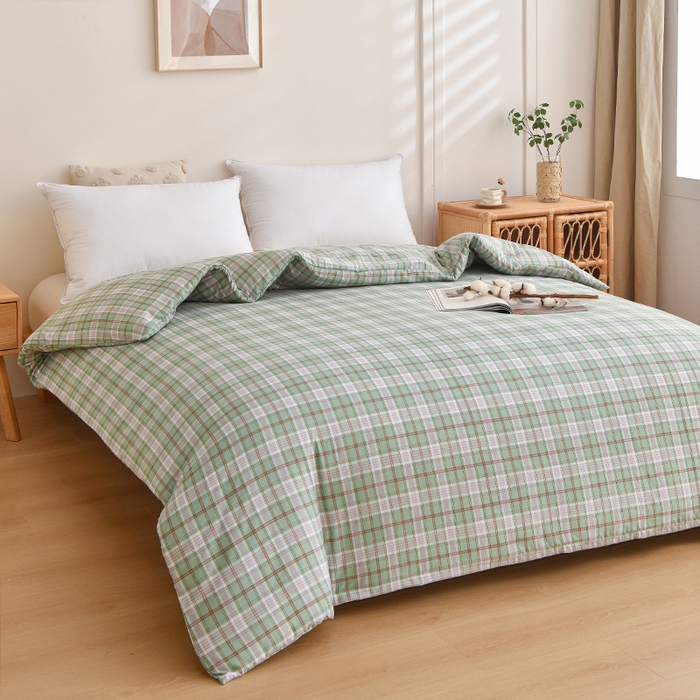 91家纺网 家纺一手货源 找家纺 织雅漫 2026新款可拆洗水洗棉单被套被套单件 新绿