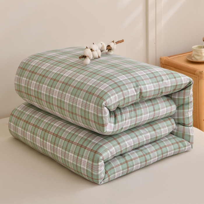 91家纺网 家纺一手货源 找家纺 织雅漫 2026新款可拆洗水洗棉单被套被套单件 新绿